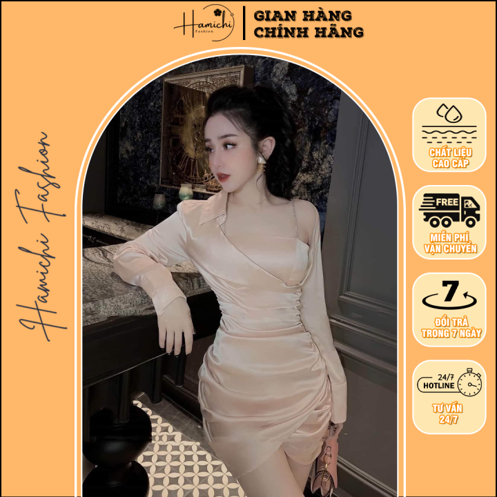 Đầm Body Hamichi Fashion - Đầm Qc Sang Trọng Dự Tiệc Chất Liệu Lụa ...