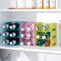 【CC】 Organizer Refrigerator Rack Shelf Can Beer Wine Bottle Holder Storage Fridge Shelves