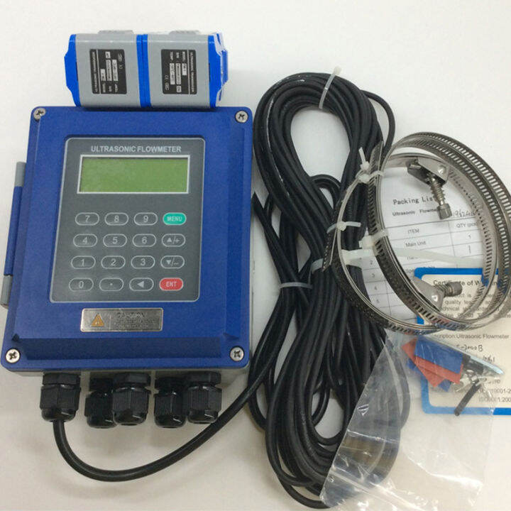 TUF-2000B Wall Mounted Clamp On Ultrasonic Flowmeter RS485 MODBUS ...