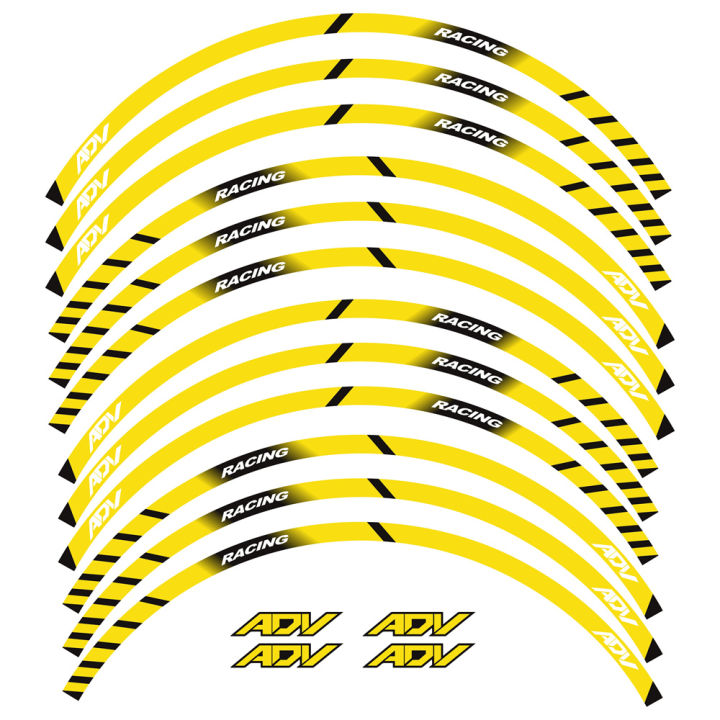 อุปกรณ์เสริมสัญลักษณ์ขอบดุมล้อ14-13-นิ้วแม็กมอเตอร์ไซค์สะท้อนแสงแถบรูปลอกสติ๊กเกอร์ขอบล้อสำหรับ-honda-adv-150-160-350-750