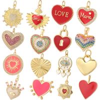 【YF】❐❆❈  Enamel Charms for Jewelry Making Supplies Designer Gold Color Diy Earings Necklace Pendant