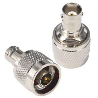 2 Pieces N Male to BNC Female Connector Adapter N Type Male Plug to BNC Jack RF Coaxial Adapter Connector Antenna Converter