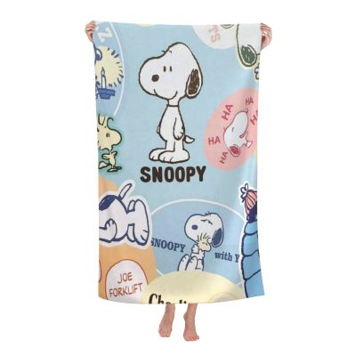 ผ้าเช็ดตัวชายหาดคุณภาพสูง Snoopy (130*80ซม.) ผ้าเช็ดตัวชายหาดผ้าไมโครไฟเบอร์ขนาดใหญ่สำหรับการเดินทาง Handuk Cepat KERING สำหรับนักว่ายน้ำป้องกันทรายผ้าเช็ดตัวชายหาดสำหรับผู้หญิงผู้ชายเด็กผู้หญิงผ้าเช็ดตัวที่ดูดซับได้ดี