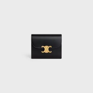 CELINE WALLET ON CHAIN TRIOMPHE SHINY CALFSKIN CHALK