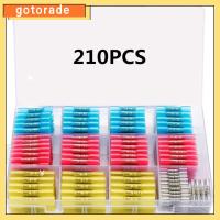 GOTORADE 210PCS กันน้ำกันน้ำได้ ขั้วต่อปลายท่อหด ฉนวนกันความร้อน 26-10 AWG ขั้วต่อไฟฟ้าแบบจีบ พร้อมกล่องเก็บของ เกรดทางทะเล ก้นประกบกัน ยานยนต์สำหรับรถยนต์