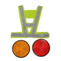 brand new 3 Pcs Reflect Supplies: 2Pcs 2 Inch Round Red And Orange Reflectors Universal For Motorcycle ATV Bike Dirt Bike amp; 1Pcs Yellow Sa