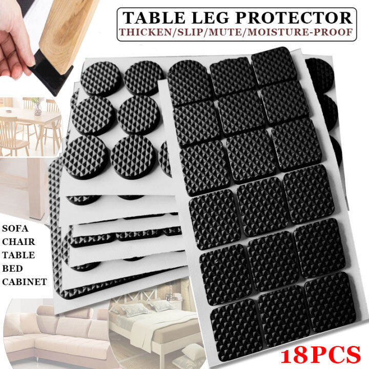 18pcs/set Chair Leg Pad Table Chair Foot Nonslip Mat Stickers Carpet