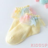 ✨KidsupToddler Baby Girls Ankle Socks, Cute Ruffles Lace Princess Socks for Infant Newborn