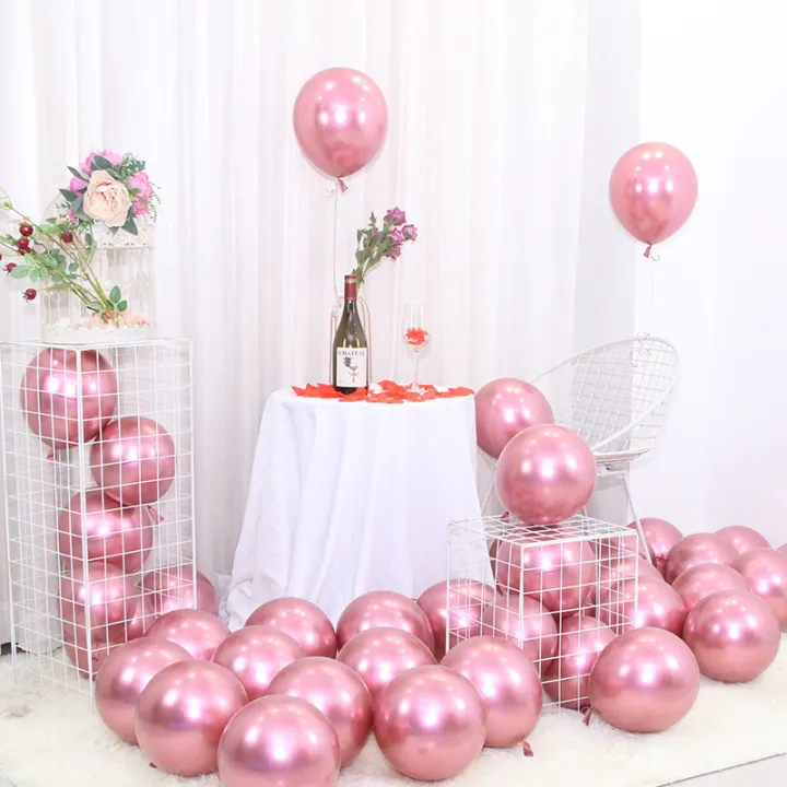 50pcs 2.8G 12-Inch Metallic Latex Balloon Chrome Round Baby Children Birthday Party Decoration Wedding Bridal Chamber Decoration