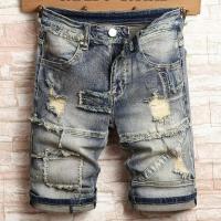 2023 Summer new style Mens Short Jeans men Streetwear Big Hole Fashion Vintage Slim fit Denim Shorts men full size 28-36