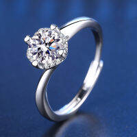 ใหม่ M Oissanite เพชรแหวนบิดแขนสี่กรงเล็บ S925เงินสเตอร์ลิงคู่แต่งงานทานาบาตะของขวัญในนามของผม