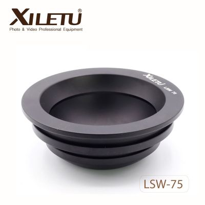 XILETU LSW-75 75mm Aluminum Alloy Tripod Ball Adapter Bowl for Gitzo Manfrotto Sachtler Video Fluid Head