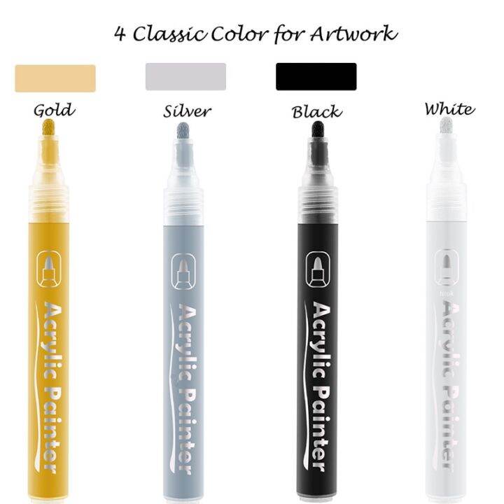 hot-dt-8pcs-paint-markers-pens-for-painting-stone-canvas-glass-metallic-paper-water-based