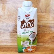 VICO hộp 330ml NƯỚC CỐT DỪA NGUYÊN CHẤT VN ACP Rich Coconut Milk HALAL