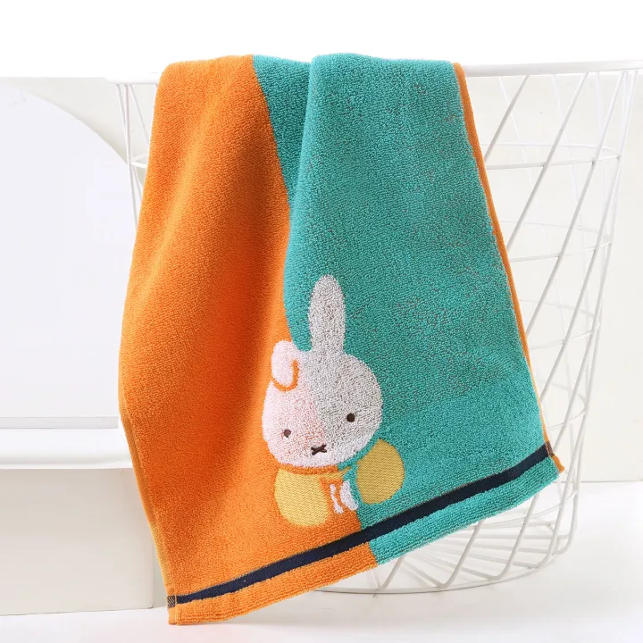 Gold Miffy cotton towel/bath towel/children's towel Miffy face towel ...