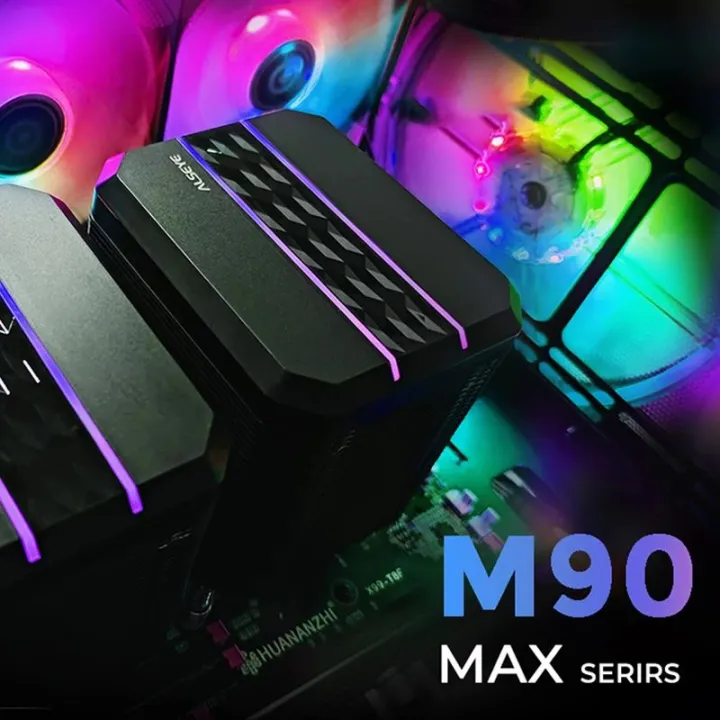 ALSEYE Max Series M90 CPU Cooler, PWM 90mm 4 Pin Fan & 4 Heat Pipes ...
