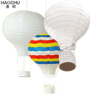 5PC Large Hot Air Balloon Paper Lantern Rainbow Hanging Ball White Chinese Wishing Lanterns Wedding Birthday Holiday Party Decor