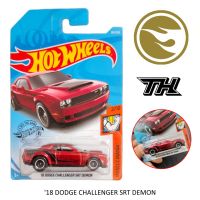 โมเดลรถเหล็ก Hotwheels : 18 DODGE CHALLEGER SRT DEMON ลิขสิทธิ์แท้ ล้อยาง STH ( SUPER TREASURE HUNT ) Hot wheels