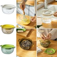 【CW】 Rice Strainer Bowl Washing And Colander With Lid Draining Basket Handles Fruit Vegetable