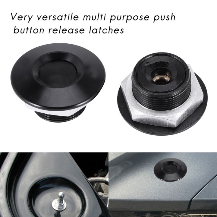 4x-push-button-quick-release-car-hood-bonnet-latch-pin-lock-bumper-clip-black