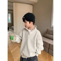 [COD] All-in-one velvet handsome boy high-necked top boys winter sweater plus fleece jacket 2023 spring and autumn new childrens