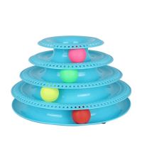 Pets Interactive Toys Cats Three-tier / Four-tier Turntable Pet Intellectual Track Tower Funny Cat Toy Plate 3 4 Balls 4 Levels