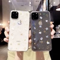 เคสอีพ็อกซี่ Star Moon Clear Case สำหรับ iPhone 14 13 16 15 12 11 Pro Max Mini XS XR X 8 7 Plus + SE 2020