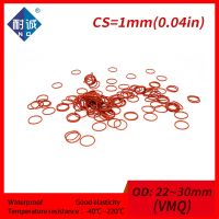 5 PCS/lot Silicone Karet O-Ring Merah VMQ CS 1Mm OD22/23/24/25/26/27/28/30/34Mm O Ring Gasket O-ring Silikon Tahan Air