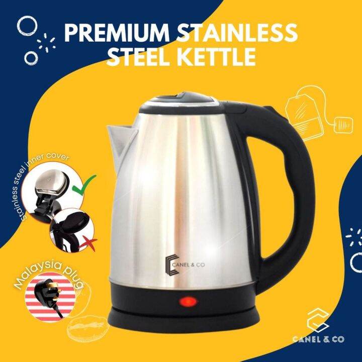 Stainless Steel 304 2L Electric Jug Kettle Cerek Elektrik Tea Maker Hot Water Pemanas air panas