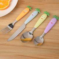 【CW】 Baby Kids Tableware Cartoon Cutlery Set 4 Pcs Child Feeding Dining Kid Feeder Utensil Fork