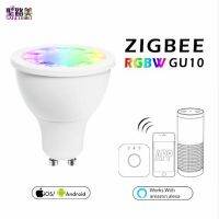 【♘COD Free Cas♘】 sdis shop Rgbw ไฟสปอตไลท์ Rgb Gu10สปอตไลท์ผึ้ง Zll 5W Ac100-240v แอพควบคุมสมาร์ทโฟนทำงานร่วมกับอเมซอนเอคโคบวกนำ