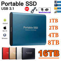 แบบพกพา Mini SSD 1TB ความเร็วสูงมือถือ Solid State Type-C USB 3.1อินเตอร์เฟซไดรฟ์จัดเก็บข้อมูลภายนอกเดซิเบลสำหรับแล็ปท็อป Pcmac