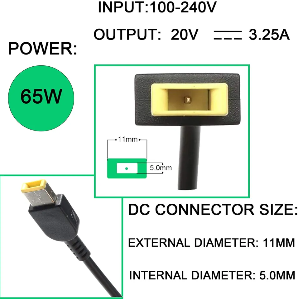 65W Lenovo Laptop Charger for Lenovo Thinkpad T460 T470 T470S T430 T440  T440S T440P T450 T460S T540P T560 E440 E450 E550 E560 G50 G50-45 G50-70  G50-80