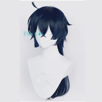 Anime The Case Study Of Vanitas Cosplay Wig Vanitas No Karte Dark Blue Hair Earring Ear Clips Heat Resistant Fiber Hair Wig Cap