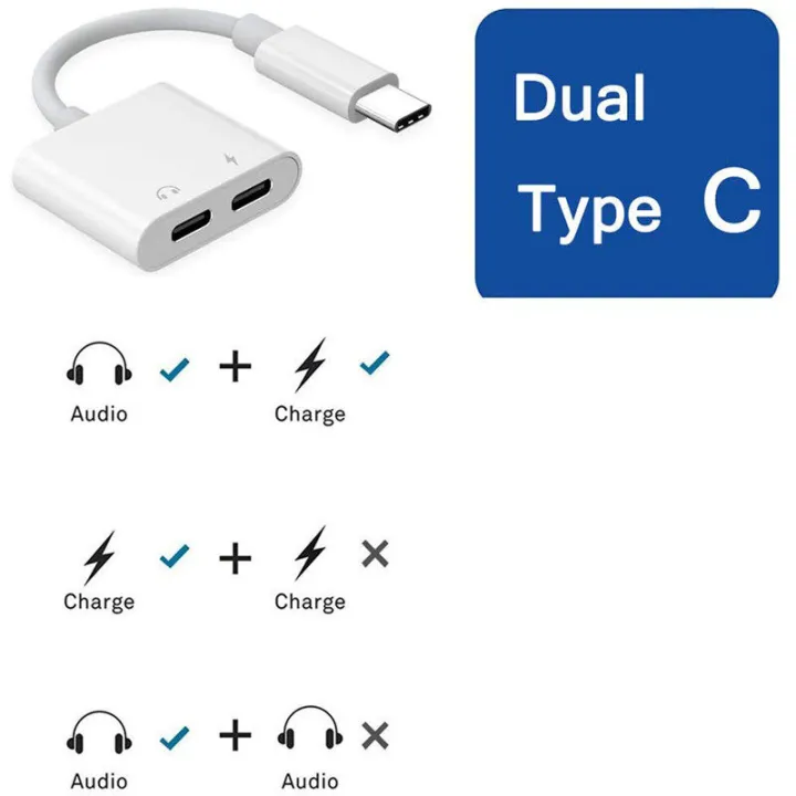 【In Stock】For Original Samsung Dual Type C To 3.5MM Earphone Jack AUX