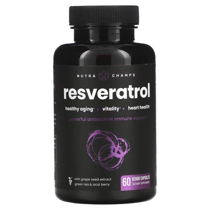 NutraChamps Resveratrol Supplement with Grapeseed, Green Tea and Acai