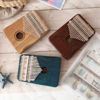 17คีย์เปียโน Kalimba Thumb ไม้กีต้าร์สีมะฮอกกานีโอคาริน่าพร้อมหนังสือเรียนค้อนจูนเปียโน Kalimba