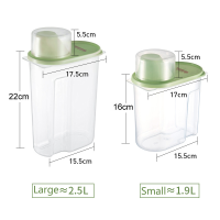 PP Food Storage Plastic Clear Container Set with Pour Lids Kitchen Storage Bottles Jars Dried Grains Tank 1.9L-2.5L