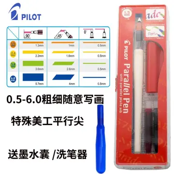 Pilot Parallel Pens 1.5/2.4/3.8/6.0mm Tips Duckbill Fountain Pen  Calligraphy Pens Writing Artistic Font, Animation Design