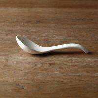 Brief Chinese Style porcelain tableware High Quality ceramic spoon small soup spoon white solid resturant kitchen accessories Serving Utensils