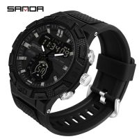 ⌚⌚SANDA ใหม่ผู้ชาย LED นาฬิกาดิจิตอลทหารกีฬานาฬิกาลำลองจอแสดงผลแบบ Dual กันน้ำอิเล็กทรอนิกส์นาฬิกาข้อมือ Relógio Masculino