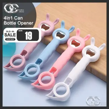 1pc Rabbit Decor Beer Opener, Pink Silicone Multifunction Can Opener For  Household