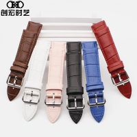 【Hot Sale】 Factory wholesale 20mm retro slub leather watch strap 18mm14mm pin buckle cowhide