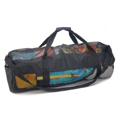 ：“{—— Diving Mesh Bag Nylon Snorkeling Equipment Fins Storage Carrying Tote Outdoor Beach Travel Swimming Organizing Pouch