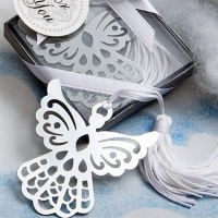 100Pcs Angel Bookmark Favor with Elegant Silk Tassel Wedding Party Favor Gift Boxed Book Lovers Collection Bookmark