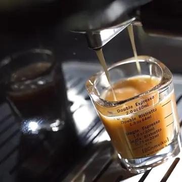 White Lined Espresso Shot Glass Measure For Coffee Espresso Machines - 85ml