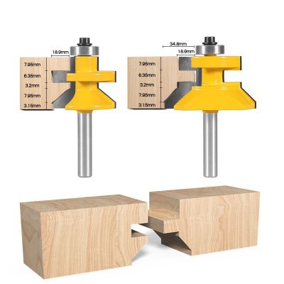 【LZ】 2pcs 8mm Shank 120 Degree Router Bit Set Woodworking Groove Cutters Tungsten Alloy Wood Tenon Milling Cutter Bits Tools