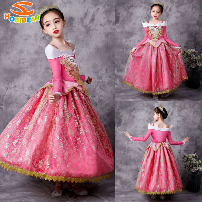 HOBIBEAR Princess Sleeping Beauty Dress Birthday dress full shoulder dress long sleeve dress