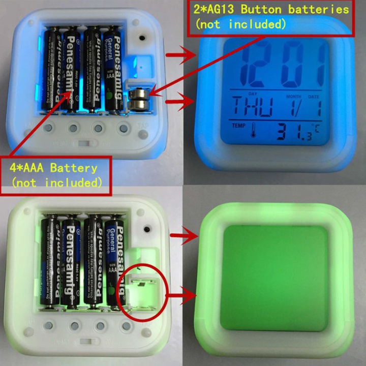 worth-buy-นาฬิกาปลุกนาฬิกาปลุกดิจิตอล7สี-led-เรืองแสงตัวการ์ตูนโตโตโตโร่วันเกิดสำหรับเด็กนาฬิกาอิเล็กทรอนิกส์