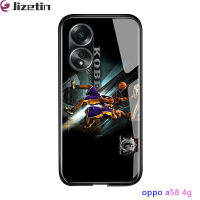 Jizetin OPPO A58 4G Lakers Kobe สำหรับเด็กชาย Bryant Legend เคสอุปกรณ์แมมบาสีดำเคสโทรศัพท์ตลอดกาลเคสกระจกเทมเปอร์กันกระแทก